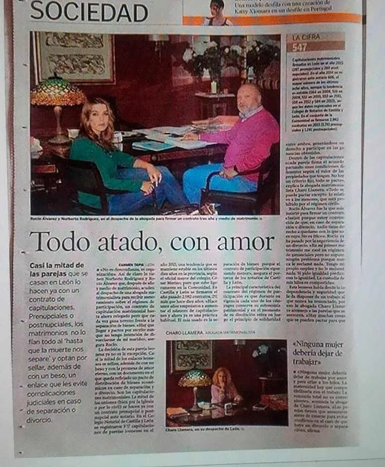 Llamera Abogadas - cobertura mediática de acuerdos de separación en León
