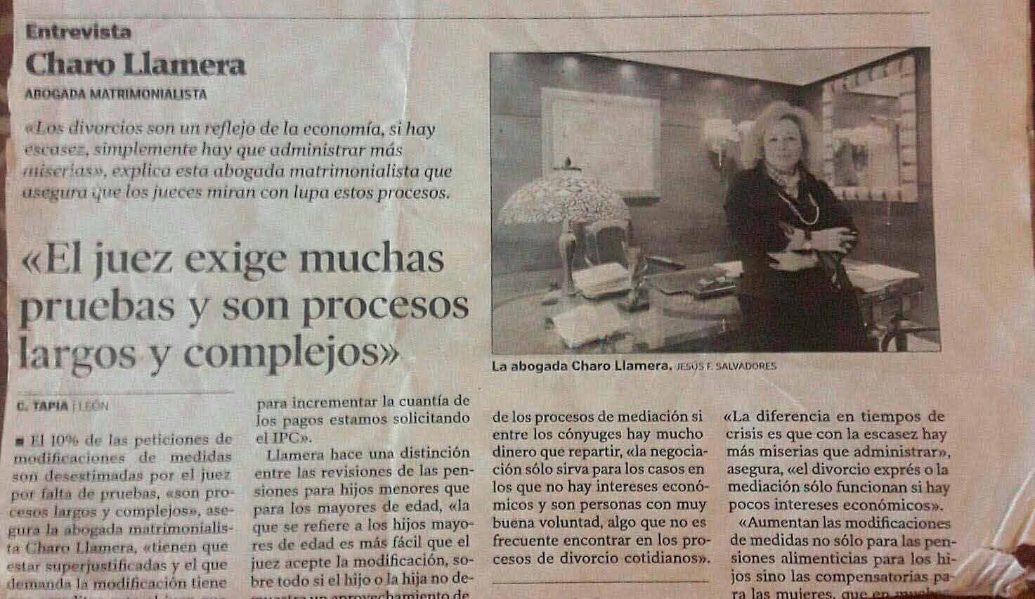 Llamera Abogadas - entrevista a Charo Llamera sobre derecho familiar en León